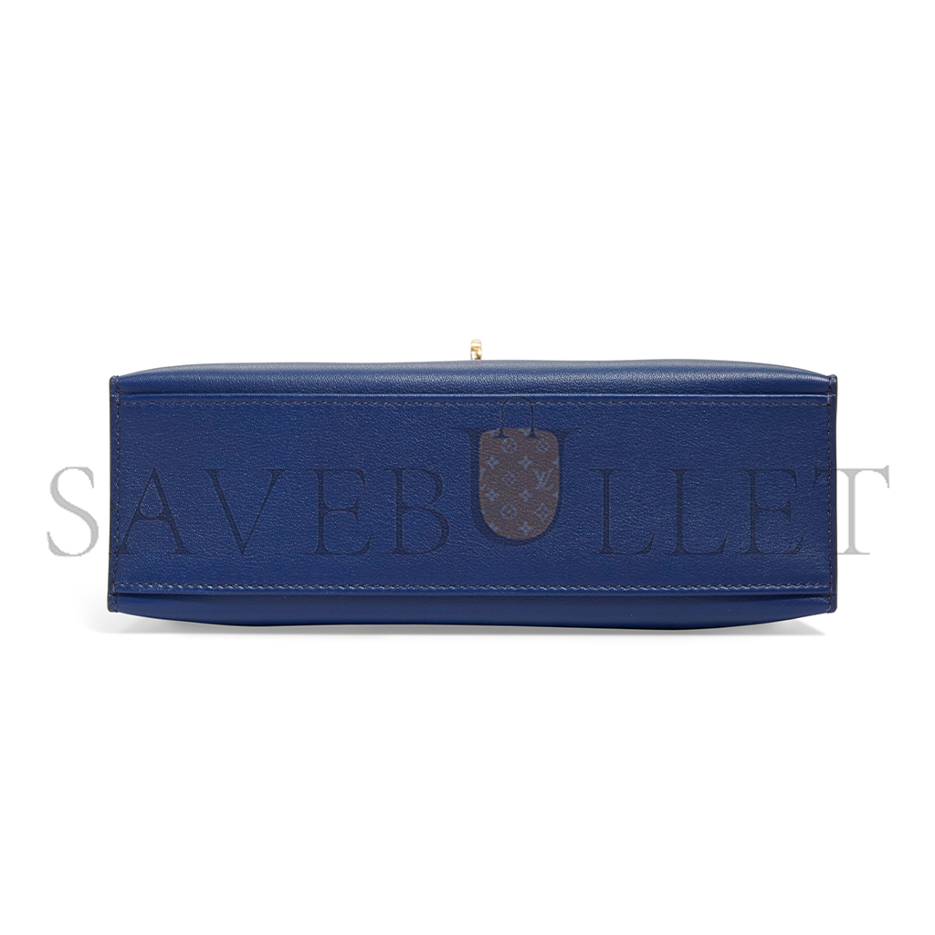 HERMÈS MASTER A BLEU SAPHIR SWIFT LEATHER KELLY POCHETTE WITH GOLD HARDWARE (22*14*7cm) 